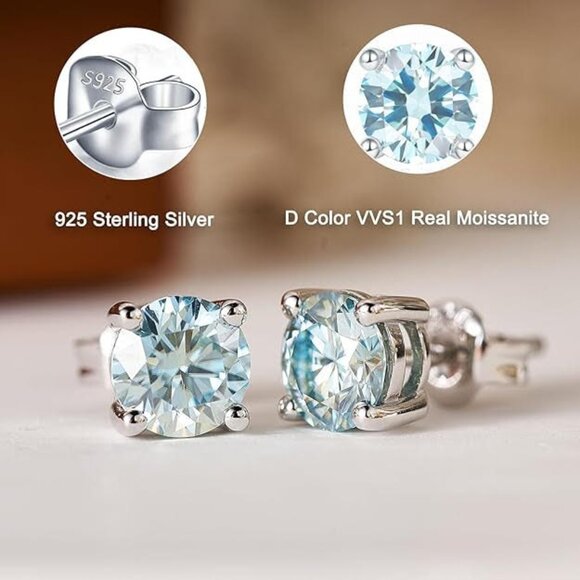 Moissanite Earrings - Picture 4 of 4